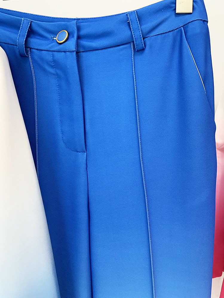 GraceChic Cross-Border In-Stock 2025 New Fashionable Gradient Slim Fit Suit With Flared Trousers Two-Piece Set_voghion.com