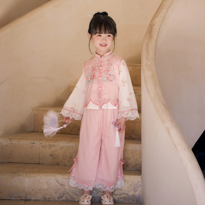 女童汉服套装2025春秋夏新款儿童日常古风新中式女孩中国风唐装|undefined