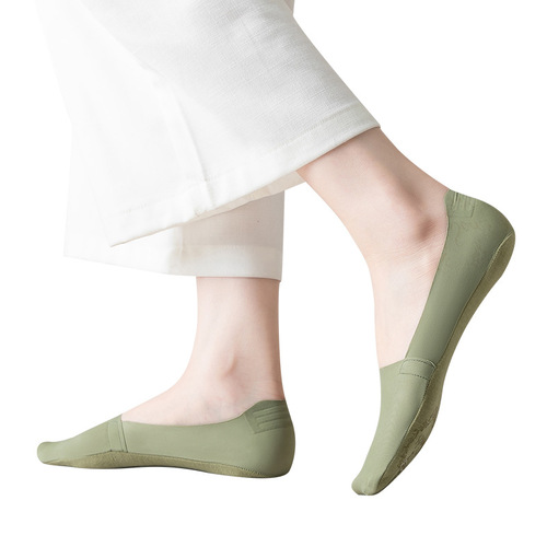 Baonasi socks women's summer thin cotton-soled socks ice silk shallow mouth invisible socks non-slip non-falling boat socks women's summer