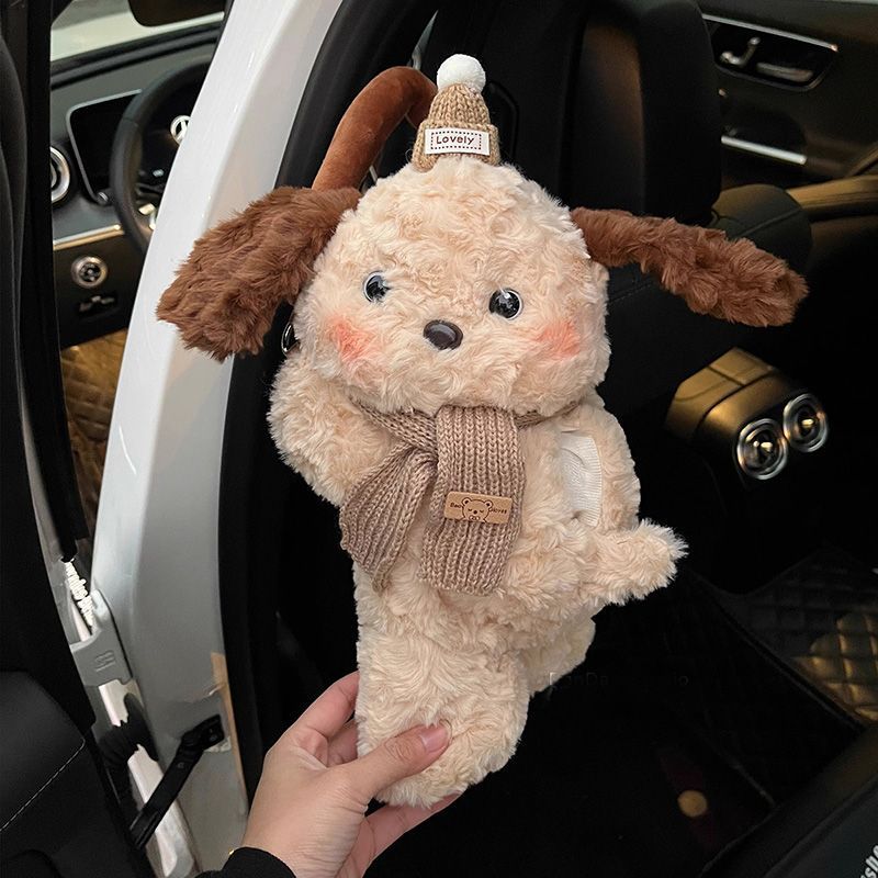 Car Tissue Box, Cute Doll Tissue Box, Car Tissue Hanging Bag, High-End Hanging Tissue Box for Girls in the Car