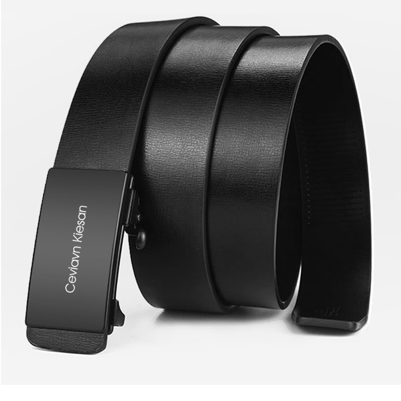 Ceviavn kiesan correa de cuero de los hombres Venta caliente desdentado hebilla automática de negocios fabricante de Cinturón de piel de vaca en stock