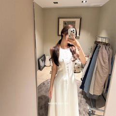 Wuuus【ジョジョ私服線】ライセル風古風ワンピース レディース 夏 白 ノースリーブワンピース