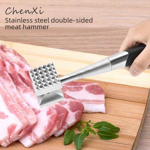 Manufacturer Direct Supply Stainless Steel Zinc Alloy Meat Hammer Kitchen Tool Dual-Sided Meat Hammer Creative Deboning Hammer Steak Hammer