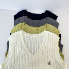 韩国跟单！2025秋款复古麻花宽松学院风无袖显瘦针织马甲背心女