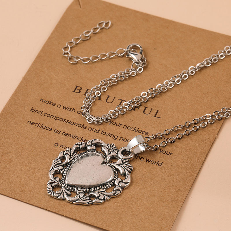 1 Piece Fashion Heart Shape Alloy Plating Hollow Out Womenu0027S Pendant Necklace
