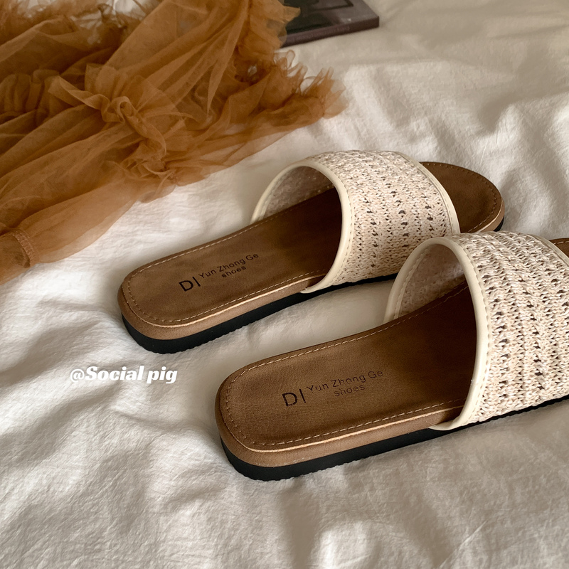 Chanel-Style Casual Woven Flat Sandals for Women, Summer Outdoor Wear, Beach Vacation Slip-Ons, Exquisite and Comfortable for the Feet Chanel-Style Casual Woven Flat Sandals for Women, Summer Outdoor Wear, Beach Vacation Slip-Ons, Exquisite and Comfortable for the Feet