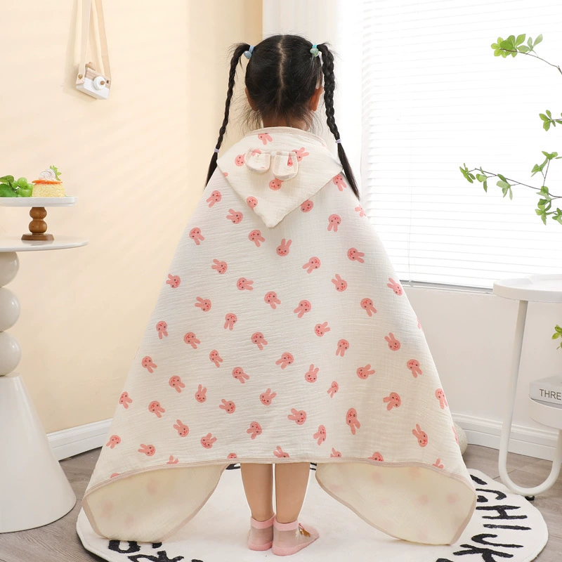 Baby A Креповый плащ дышащий водонепроницаемый хлопок с капюшоном марля банное полотенце детский плащ можно носить, чтобы сделать логотип