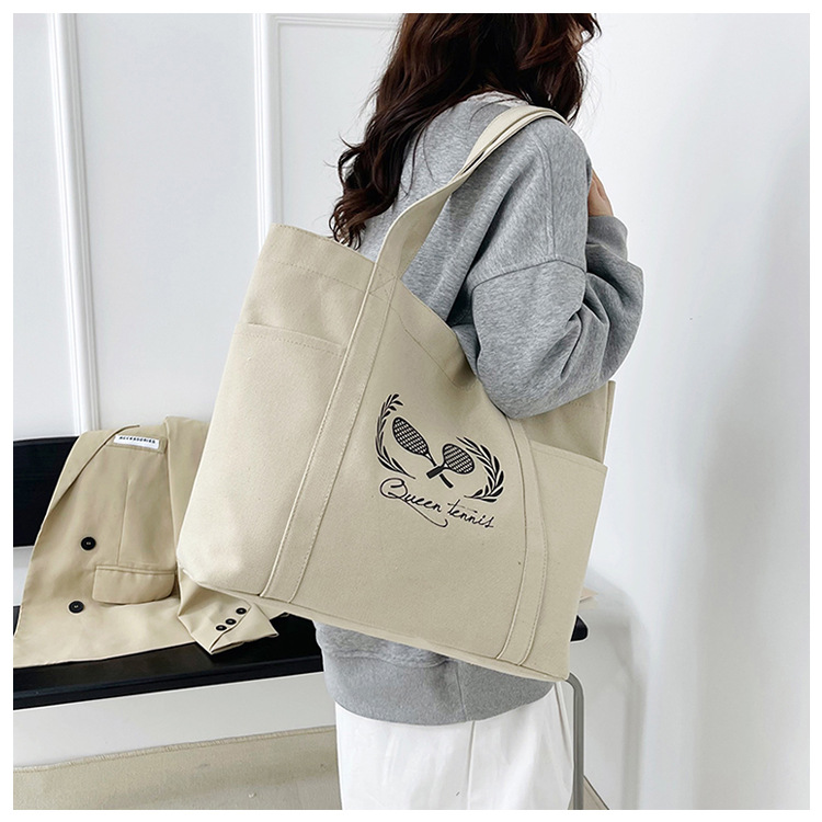 A new best-selling large-capacity casual canvas bag, a Korean-style fashionable and simple canvas bag for commuting to school undefined
