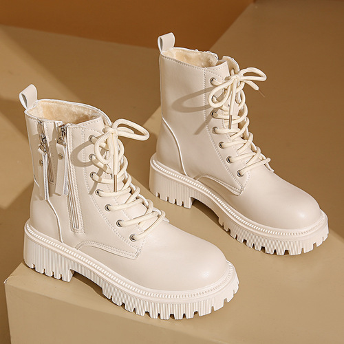 Women's 35-42 Martin Boots, British Style Windmill with Buckle, Spring and Autumn New Thick Sole, Versatile and Slimming Short Boots