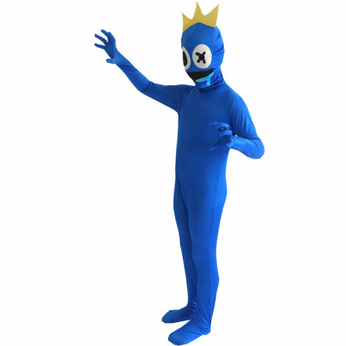 Halloween Rainbow Friend ROBLOX Game Cos Blue Colorful Little Monster Costume One-piece Suit