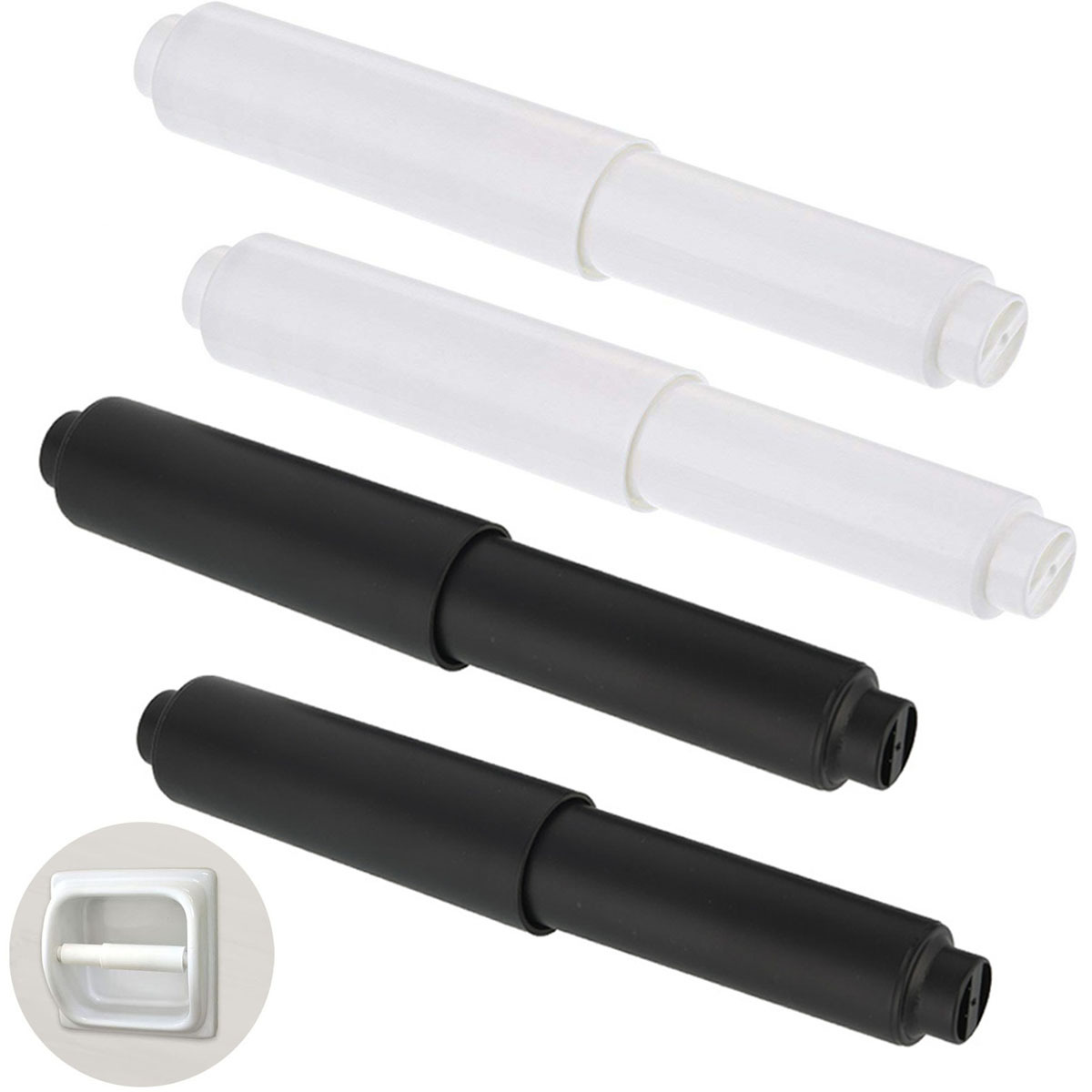 Bathroom Roll Paper Holder Accessories Roll Paper Telescopic Rod Plastic Spring Telescopic Rod White Plastic Roll Paper Shaft Paper Towel Holder
