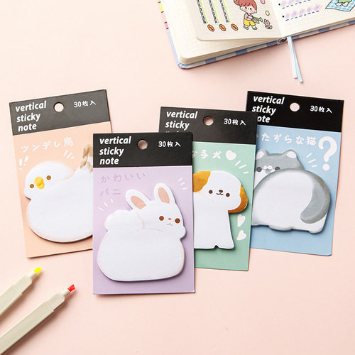 Cartoon special-shaped sticky notes for students, creative sticky notes, cute thickened sticky notes, can be stuck N times and stick to school supplies