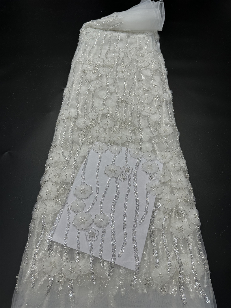 Fabricante de bordado de tela de encaje bordado primavera y verano falda de hadas chaqueta vestido tela de ropa
