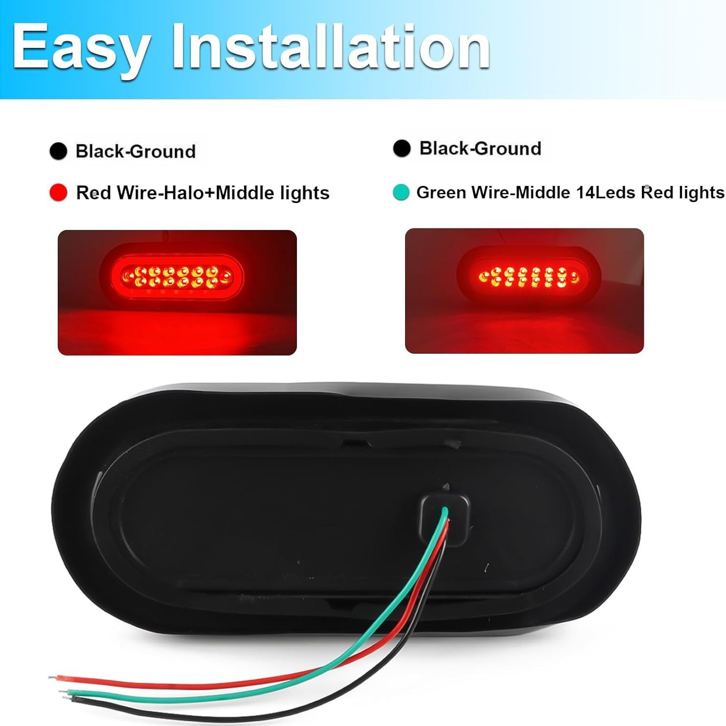 Cross-Border In-Stock Truck Tail Light 12V24V14Led Oval Light Guide Flowing Arrow Truck Tail Light Truck Side Light