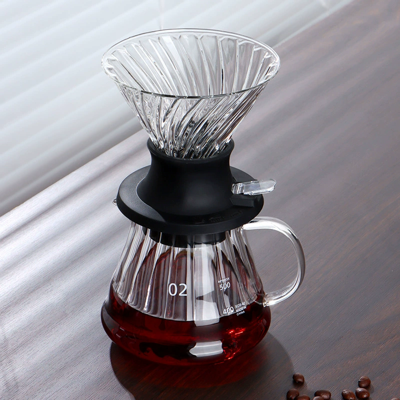 Чашка с фильтром для кофе ручной работы, умная чашка V60, стеклянный фильтр для совместного использования, набор капельных фильтров для замачивания
