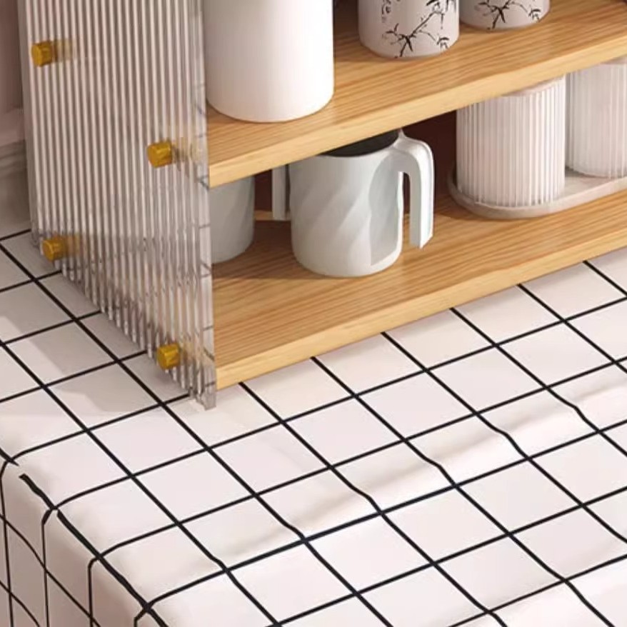 Estante de escritorio acrílico de mesa de comedor multicapa de almacenamiento y acabado de escritorio casero barra de té de mesa de almacenamiento de tazas de agua