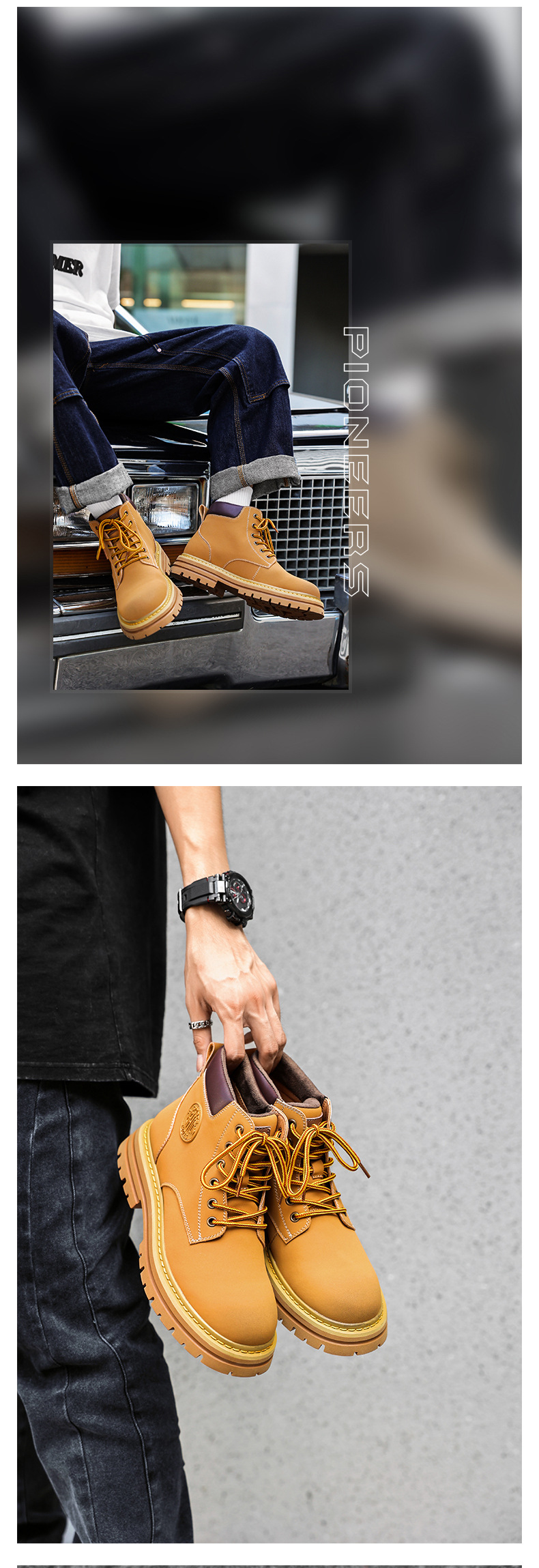 Nuovi stivali da uomo in pelle classici stivali grandi gialli stivali da lavoro da uomo retrò_voghion.com