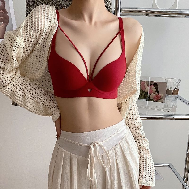 Non-Marking Naked Photosensitive Surface Underwear Women's Small Chest Gathering Large Adjustable Breast Tucking Anti-sagging suit Bra