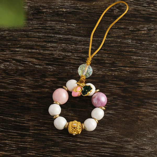 10mm ash porcelain glazed mobile phone chain [Best Lotus Lotus]