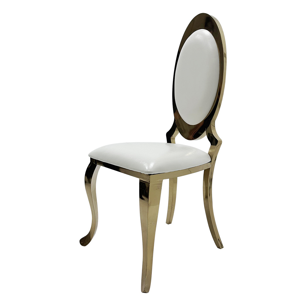 Sillas de comedor europeas personalizadas a granel sillas de banquete de hotel restaurantes de acero inoxidable retro sillas de mesa sillas de boda
