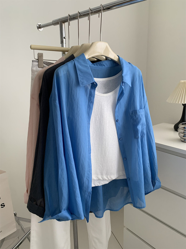 Design-Inspired Tencel Lace-Up Shirt for Women, Spring Style, Korean Style, Relaxed and Loose Fit, Thin Sun-Protective Shirt