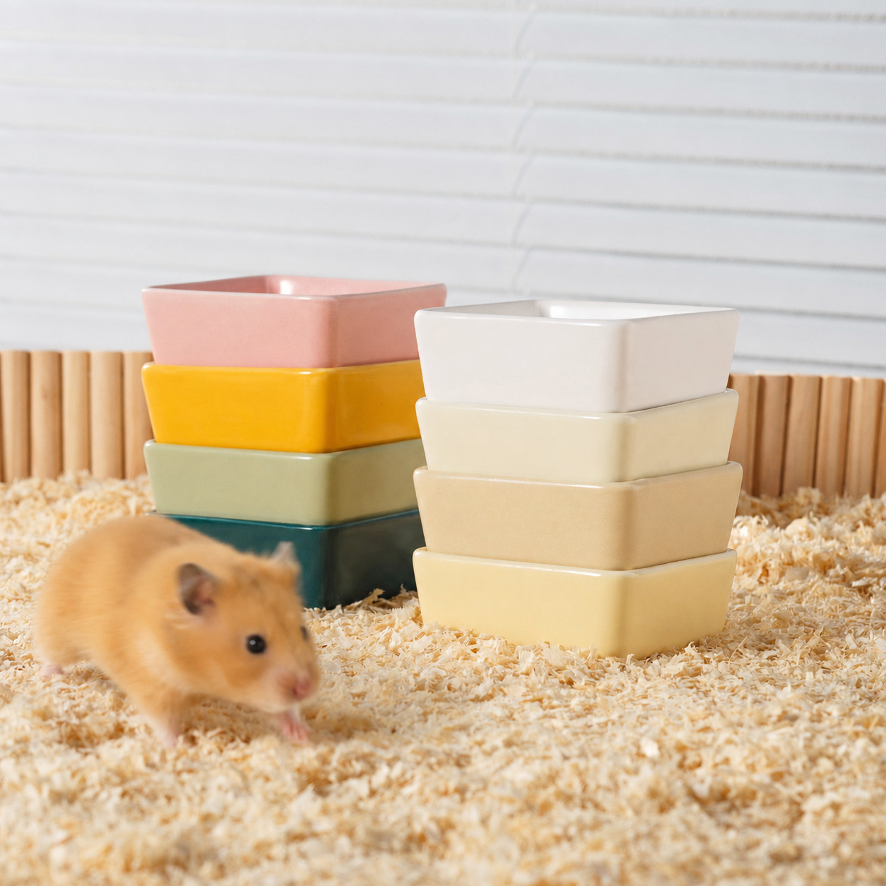Nuevo tazón de cerámica transfronterizo para hámster, tazón pequeño para comida de mascotas, tazón dorado para alimentar hámsteres, mini plato antiderrame. image 5
