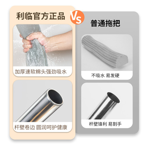 Sponge Mop Household All-in-One Wash-Free Water Absorbent Floor Cleaning Magic Large Rubber Sponge Mop Foldable Squeeze Water for Lazy People
