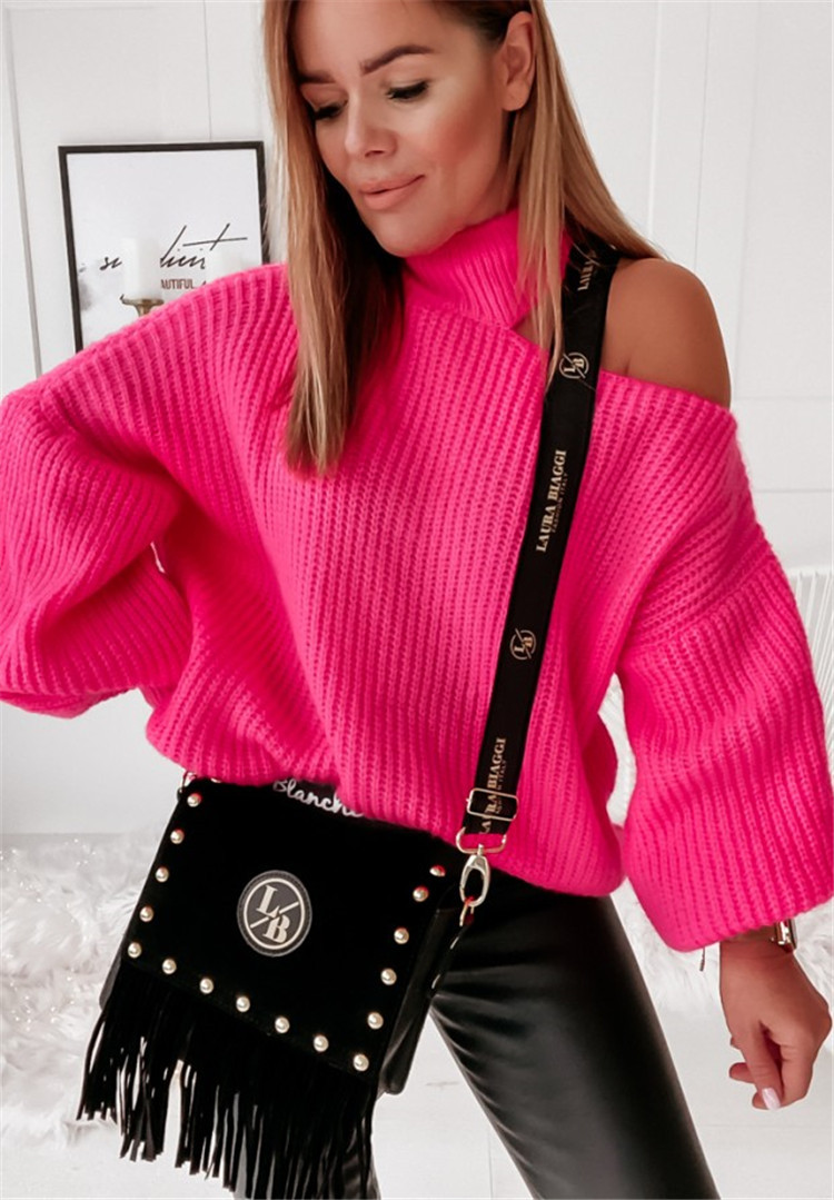 Women's Clothing new sweater sexy off shoulder knitted sweater long sleeved sweater _voghion.com