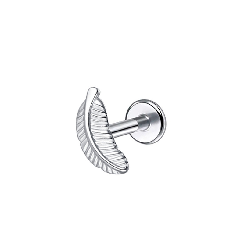 Stainless Steel Zircon Earrings Lip Ear Bone Nose Studs Heart-shaped Simple Fashion Piercing Cross-border Jewelry_voghion.com