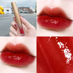 Small gold tube lip glaze mirror air velvet matte lip gloss dyed lip gloss not easy to fade lipstick lipstick makeup wholesale