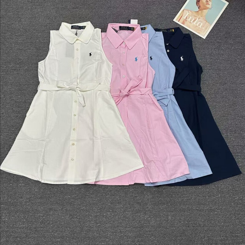 25S Autumn and Summer New Simple and Versatile Lapel Sleeveless Cardigan Dress with Embroidered Logo by Ma Jia