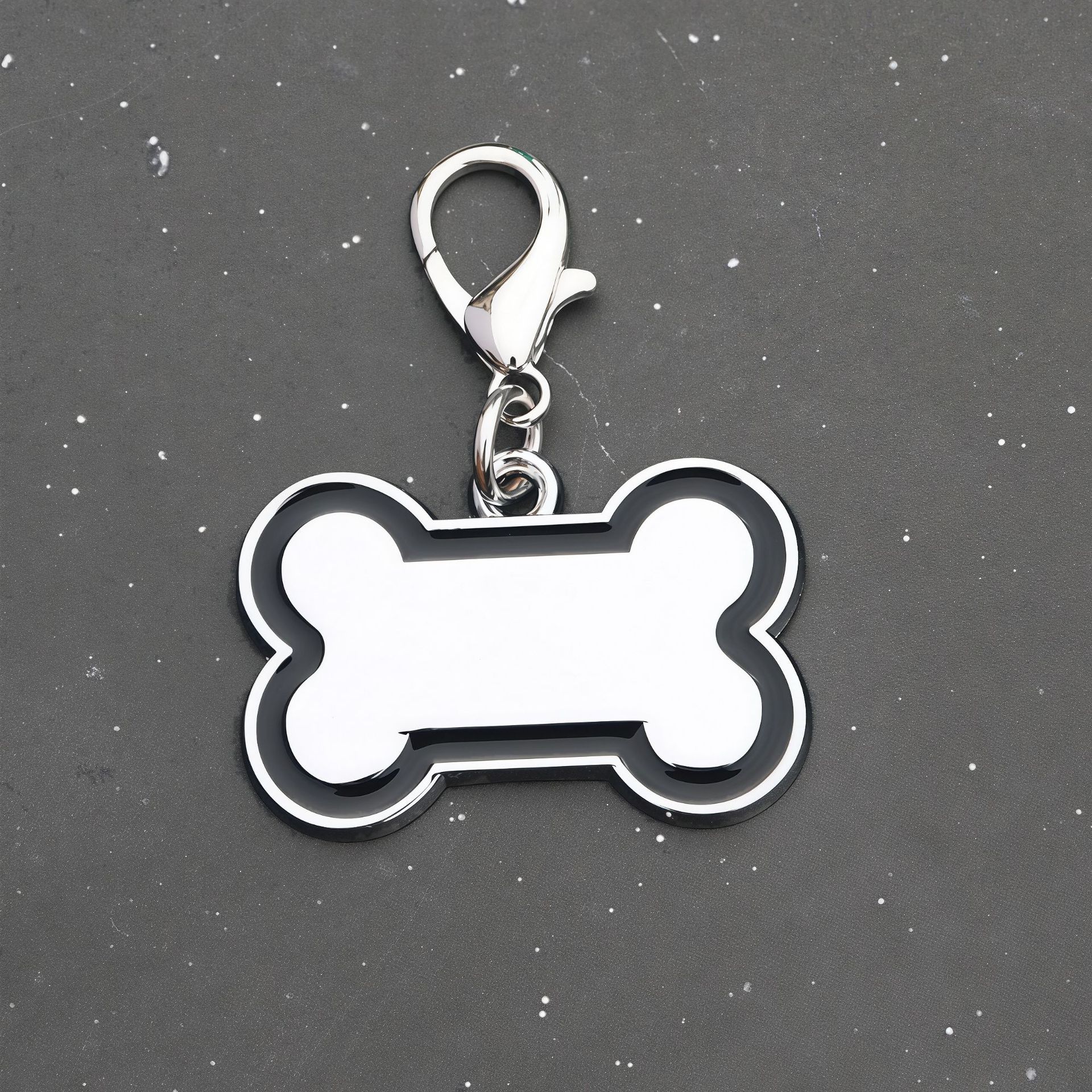 Collar de hueso de tamaño de aleación de langosta de hebilla para mascotas con inscripción láser para evitar perder tarjeta de identificación