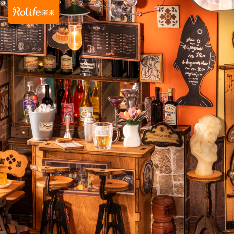 Rollife Ruolai briy chow nuevo producto Chells bar bloques de construcción en miniatura modelo casa juguete regalo mujer