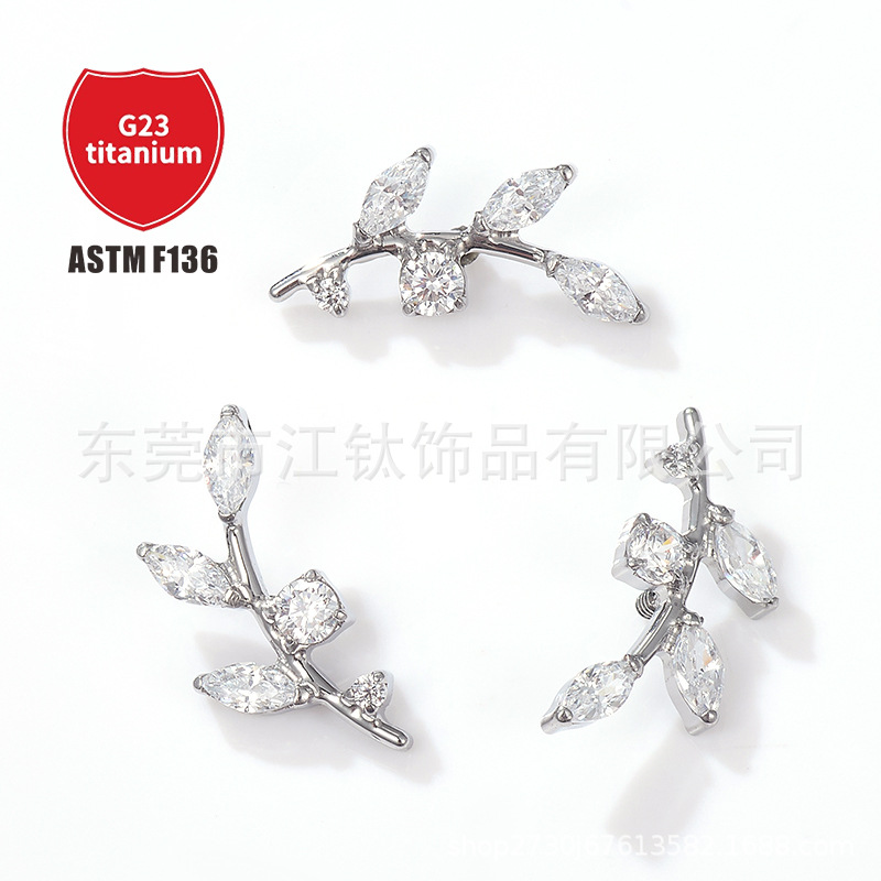 Pointed titanium steel lip stud product view