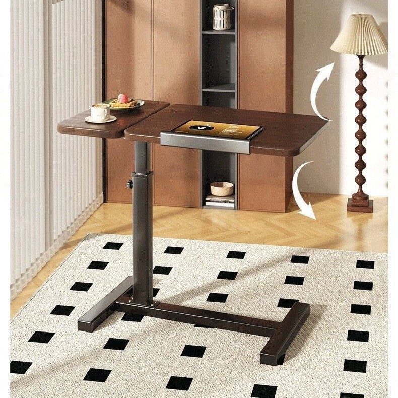 Movable coffee table, flip-up and adjustable height table, simple and convenient computer table, sofa side table, folding table