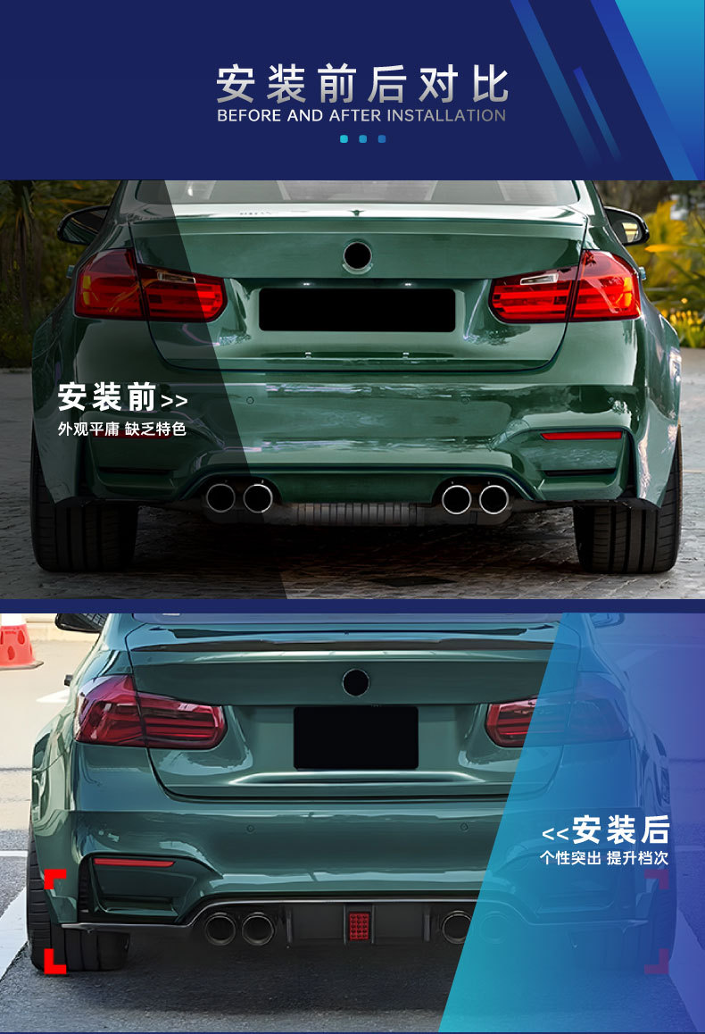 Rear Lip Spoiler for BMW 3 Series M3 M4 F80 F81 F82 F83 2014-2019