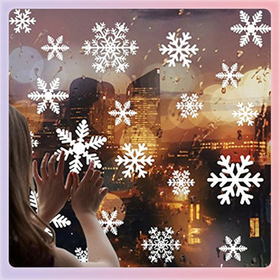 ✅ Christmas Decorations Snowflake Electrostatic Stickers Window Glass Stickers Christmas Stickers Snowflake Window Stickers Christmas Cross-Border Batch