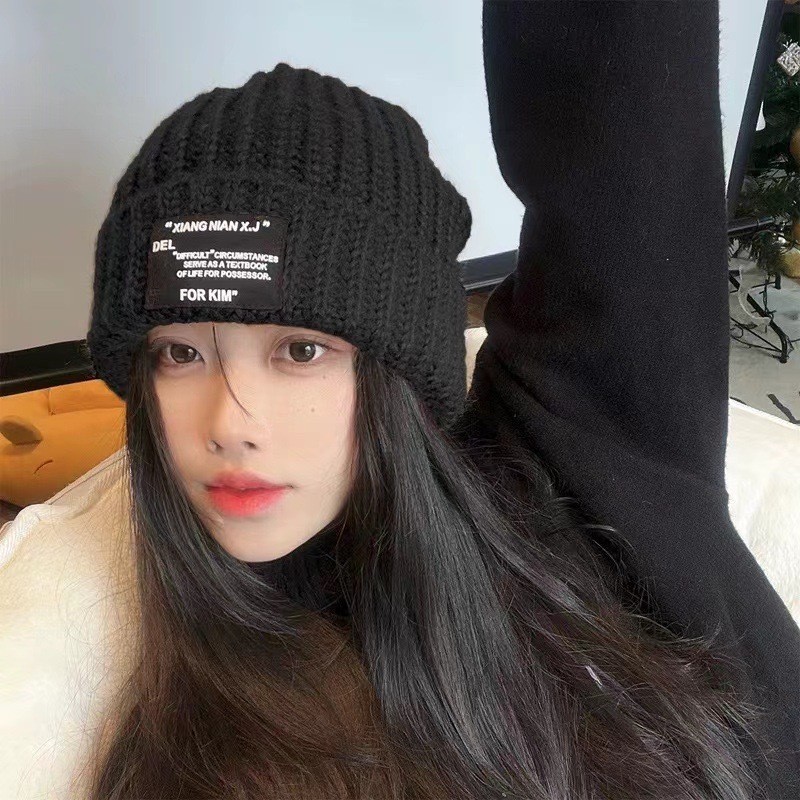 慵懒风堆堆帽子女大头围显脸小套头帽洋气包头帽冷帽氛围感堆堆帽|undefined