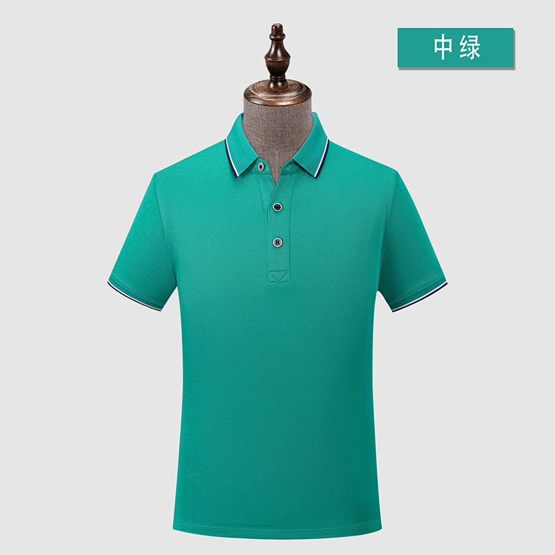 200g 40 unids sensación fresca transpirable no deformación verano solapa manga corta de hielo seda Polo camiseta herramientas impresión personalizada