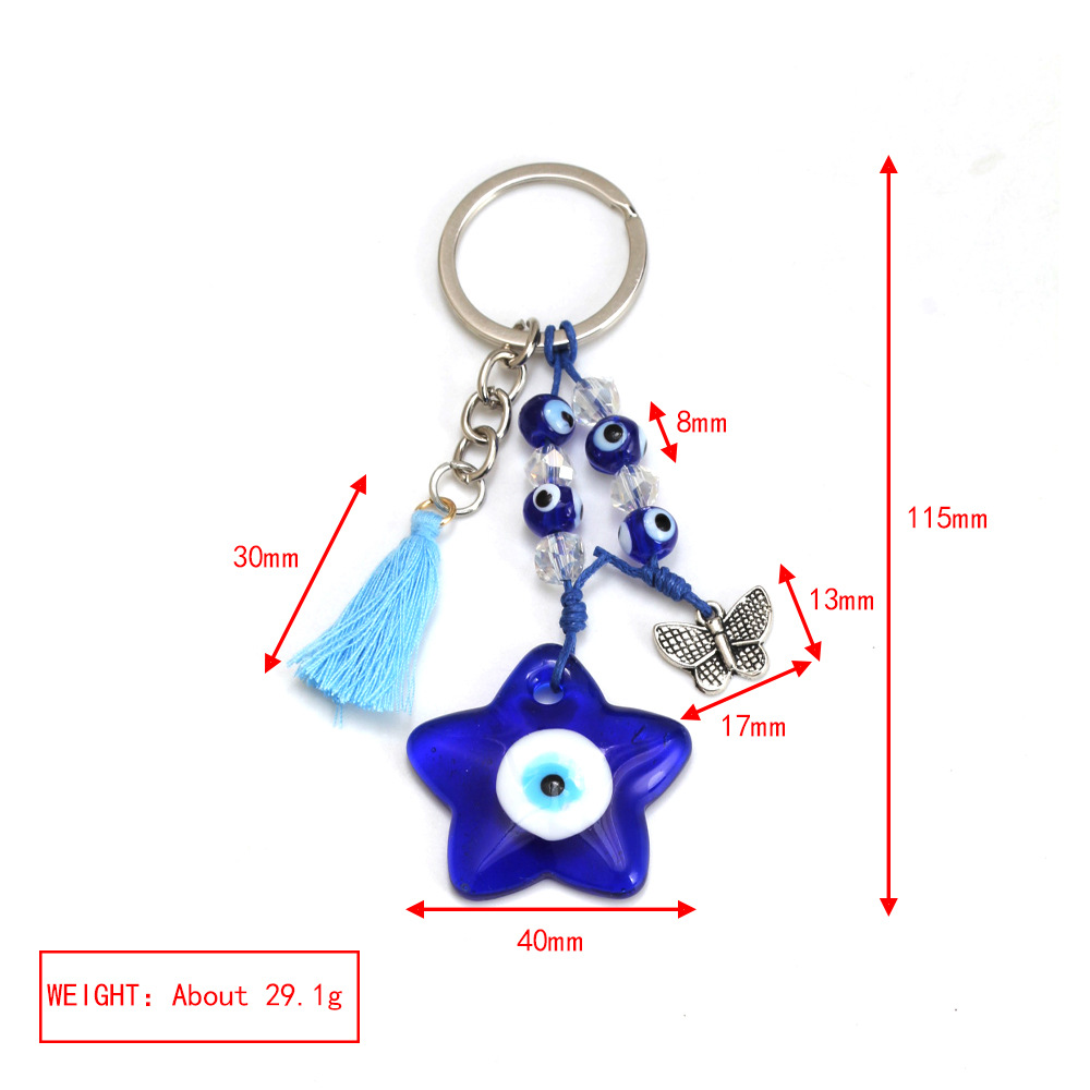 27g Weight Bag Pendant, Keychain Classification 1 Piece Quantity Casual, Daily Occasion Glass Material Devil's Eye Pattern Unisex Gender Retro Style Retro Devil's Eye Glass Unisex Bag Pendant Keychain 11