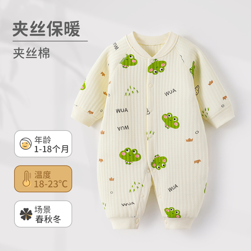Ropa de otoño e invierno para bebés, monos de algodón puro para bebés, peleles cálidos y adorables de algodón acolchado para niños y niñas, mamelucos para recién nacidos.