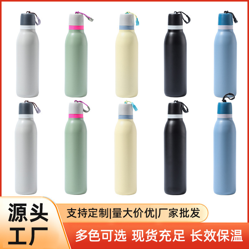 新しいオワラ魔法瓶カップ、高品質のステンレス製ダブルドリンクカップ、マカロンカラーハンドルカップ、アウトドアスポーツウォーターボトル|undefined