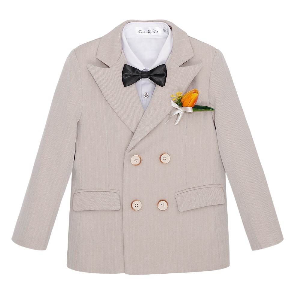 Children's Dress Autumn New Fat British Small Suit Gentleman Boy Flower Child Wedding Host Performance Suit