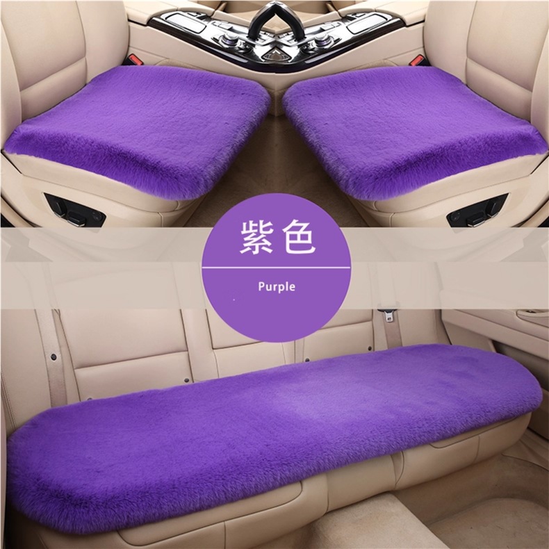 Car Seat Cushion Winter Plush Single-Piece Seat Car Seat Cushion Rear Short Plush Four-Season Universal Rabbit Fur Wool