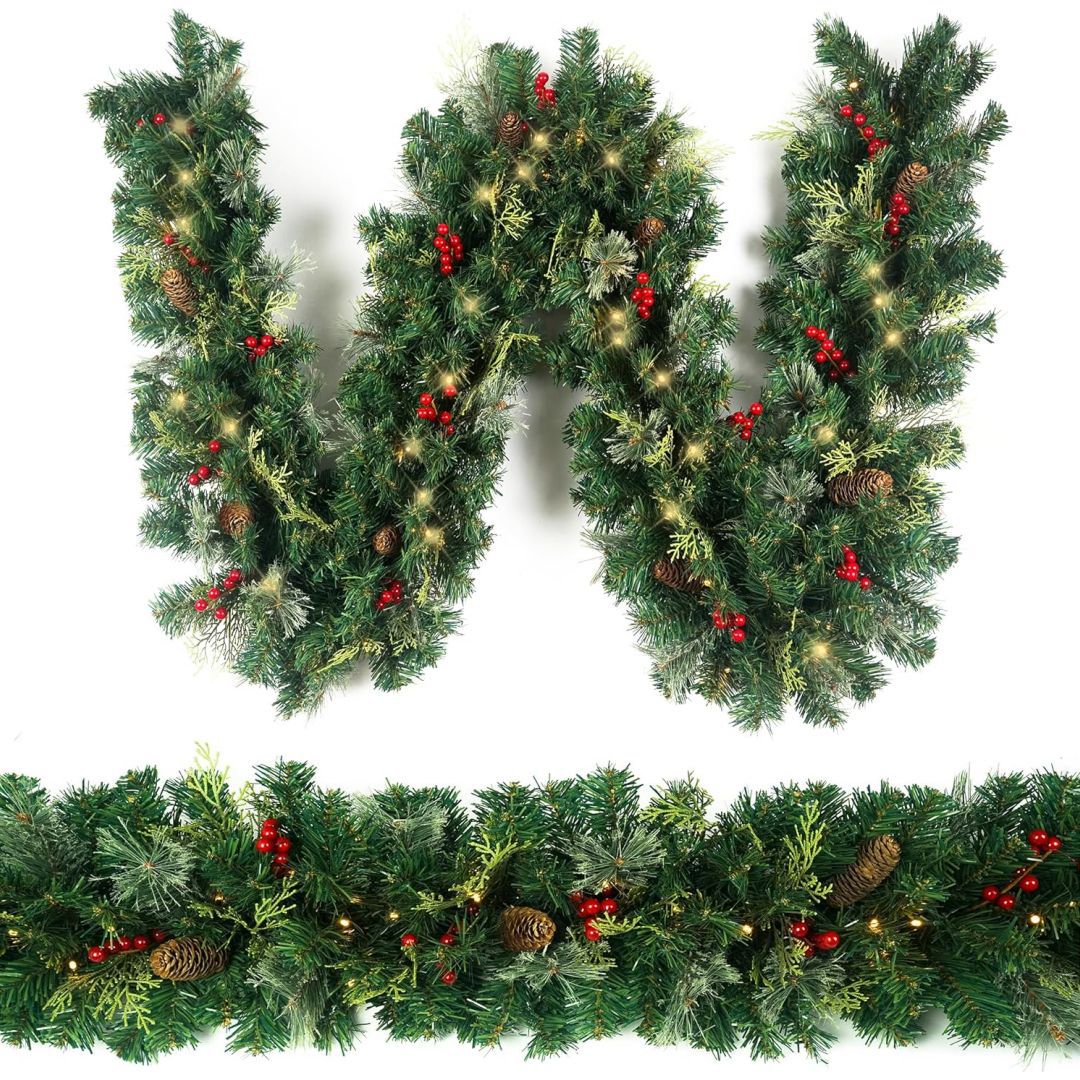 圣诞花环门挂180/270CM人造装饰品圣诞树藤条挂饰场景布置门