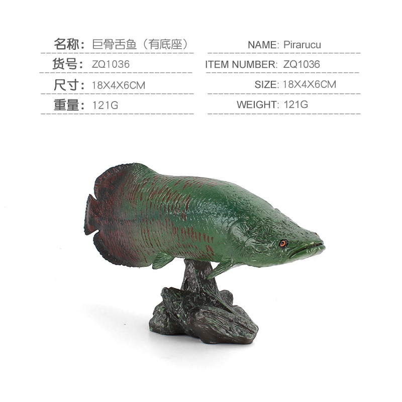 Exportación transfronteriza simulación estática sólida modelo animal marino lengua gigante pez cocodrilo angula ornamental peces decoración juguete