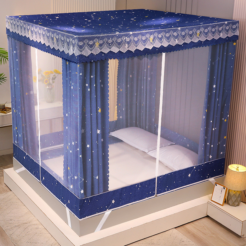 2024 nueva cama sentada, sombreado y a prueba de mosquitos, mosquitera integrada para el dormitorio doméstico, cama anti-caída, engrosamiento, hilo de tienda