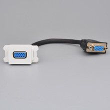 120型直插VGA带延长线模块母对母VGA多媒体投影仪地插桌插功能件