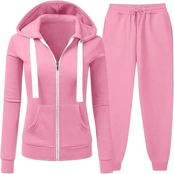 Women's Clothing Women's Solid Color Hoodie & Jogger Set – Casual Knit Sweatsuit (S-XXL, 10 Colors)​_voghion.com