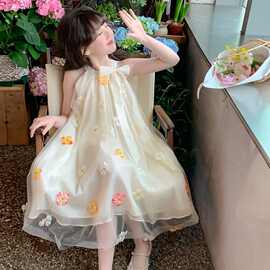 女童2025新款连衣裙夏装洋气儿童夏季裙子小女孩公主裙无袖纱裙潮